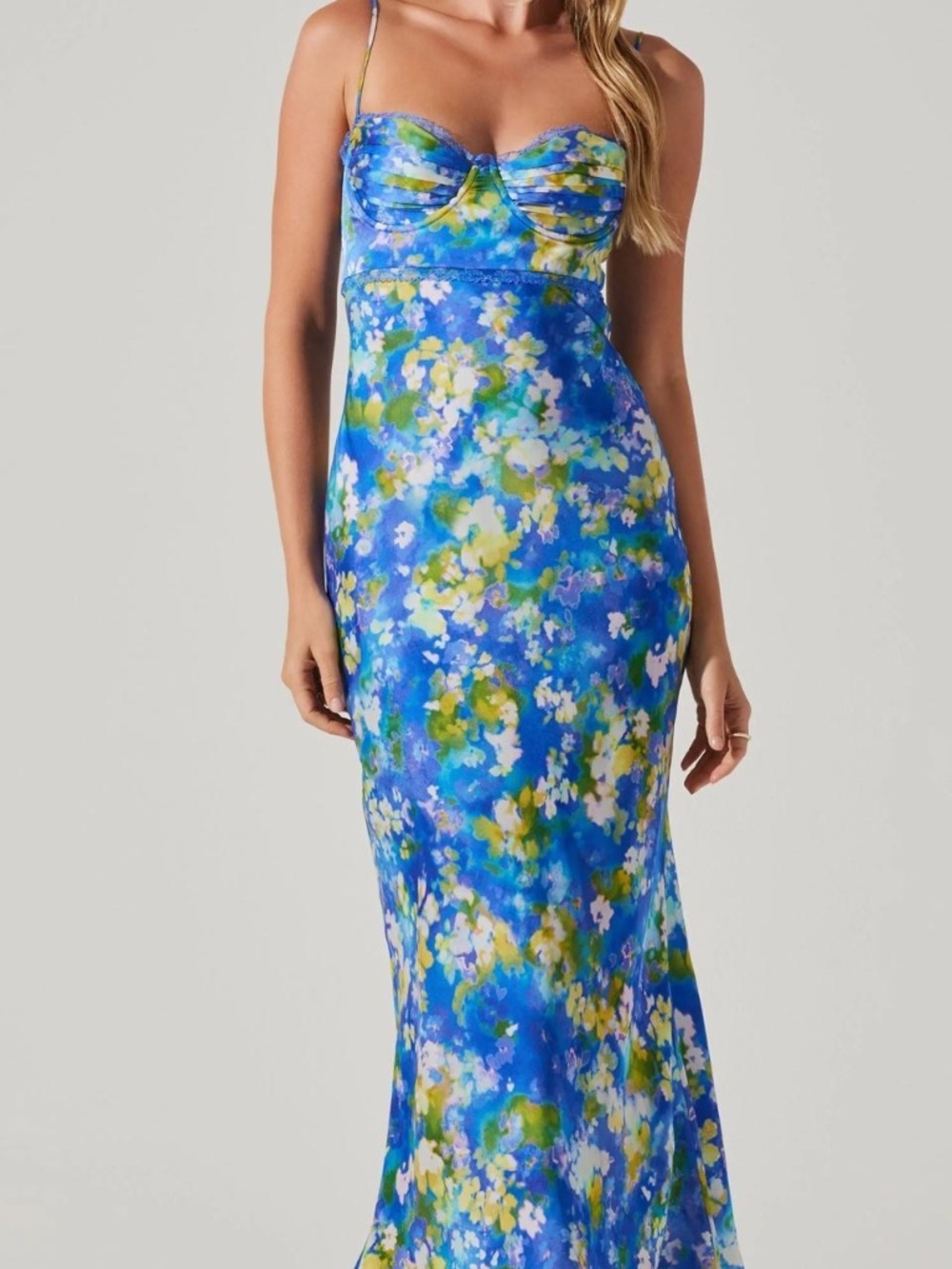 ASTR Florianne Satin Maxi Dress